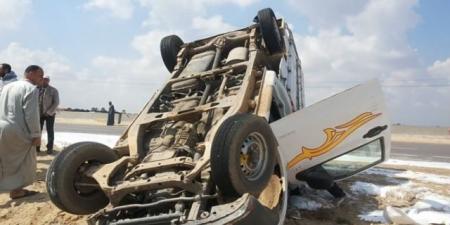 انقلاب سيارة ربع نقل بطريق العلاقى واصابة 11 - AARC مصر