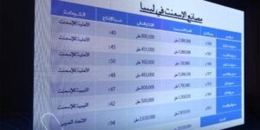 الدبيبة يؤكد ضرورة تطوير القدرة الإنتاجية لمصانع الأسمنت والتسعير دوريًا - AARC مصر